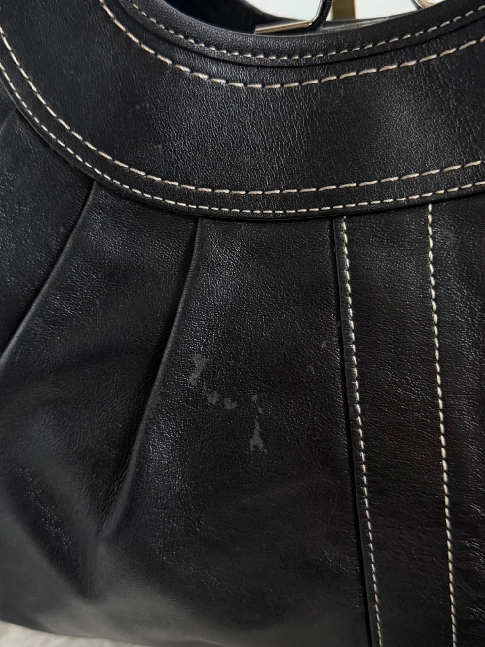 Vintage Coach Pleated Ergo Kisslock Shoulder Bag Black